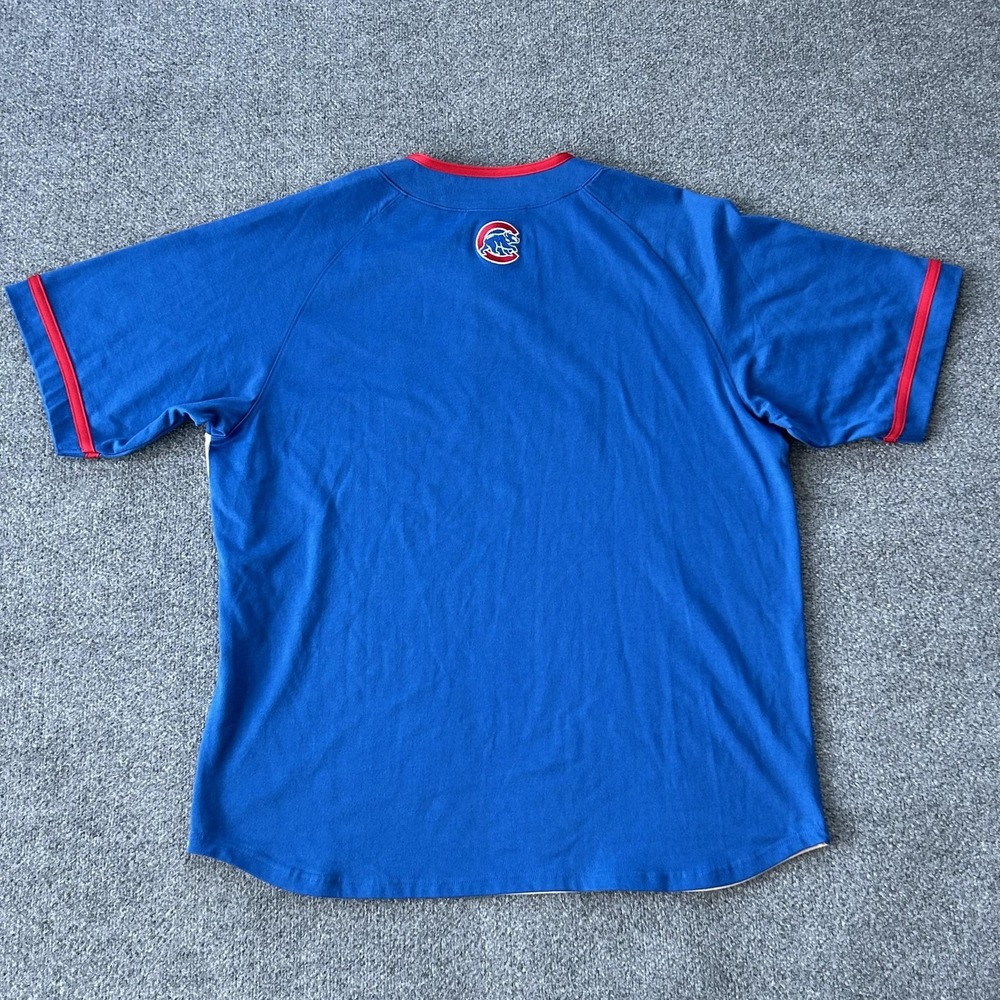 Vintage Chicago Cubs Shirt Mens XL Blue Cream MLB Baseball Nike Henley - Picture 10 of 11